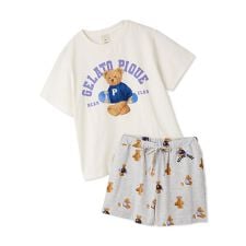 【ONLINE限定】スポーティーベアワンポイントTシャツ＆総柄ショートパンツセット