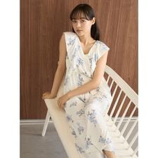 中花柄ロングパンツ