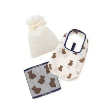 【ラッピング済み】ベア柄エコバッグS&ハンドタオルSET