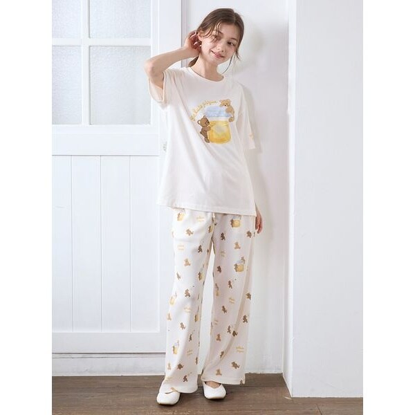 gelato pique ジェラートピケ　はちみつベア はちみつベア柄ロングパンツ | ジェラート ピケ(gelato pique