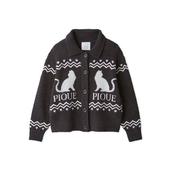 CATジャガード衿付きカーディガン | ジェラート ピケ(gelato pique