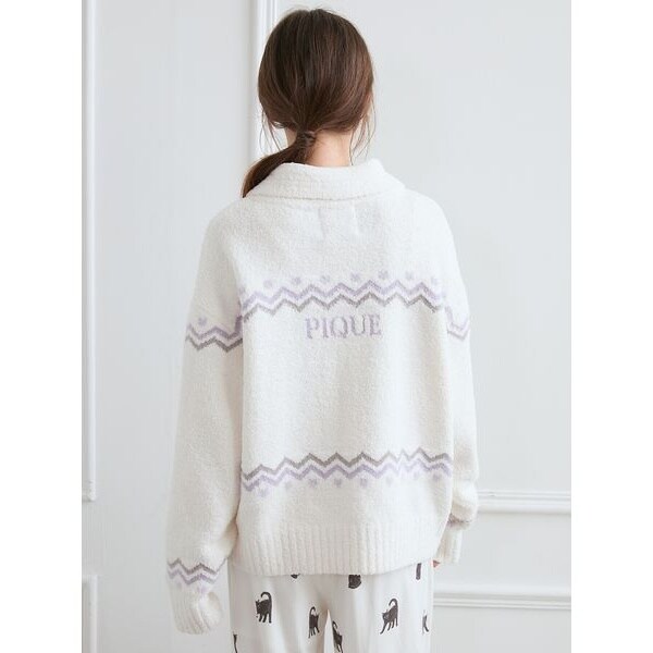 CATジャガード衿付きカーディガン | ジェラート ピケ(gelato pique