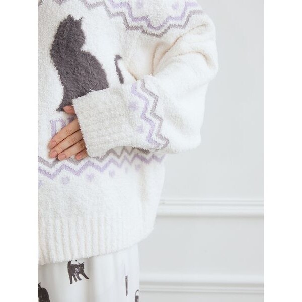 CATジャガード衿付きカーディガン | ジェラート ピケ(gelato pique