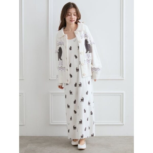 CATジャガード衿付きカーディガン | ジェラート ピケ(gelato pique