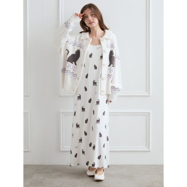 CATジャガード衿付きカーディガン | ジェラート ピケ(gelato pique