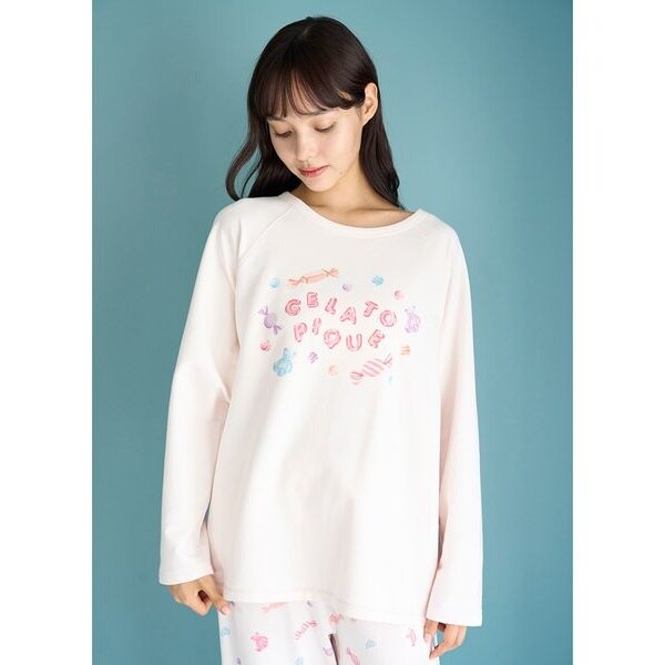 新品 ジェラートピケ HIGH CALORIEワンポイントロンT ピンク gelato pique（ジェラートピケ）の「HIGH CALORIEワンポイント