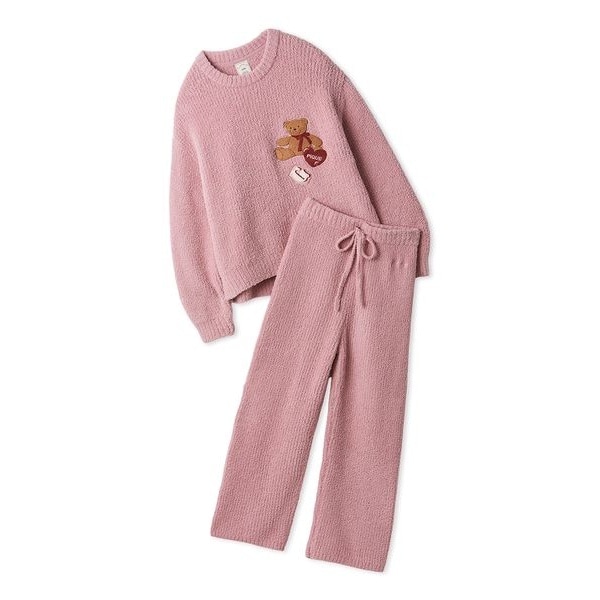 パウダーメランジベアジャガードプルオーバー&ロングパンツSET