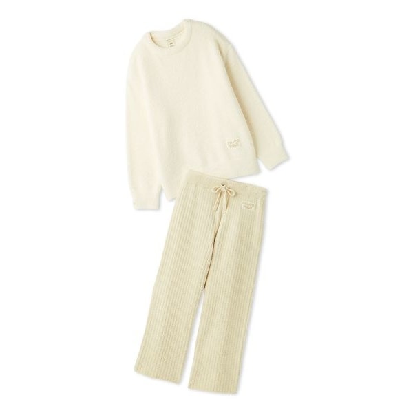 パウダーメランジベアジャガードプルオーバー&ロングパンツSET