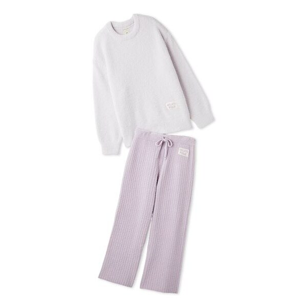 パウダーメランジベアジャガードプルオーバー&ロングパンツSET