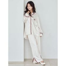 レースサテンロングパンツ