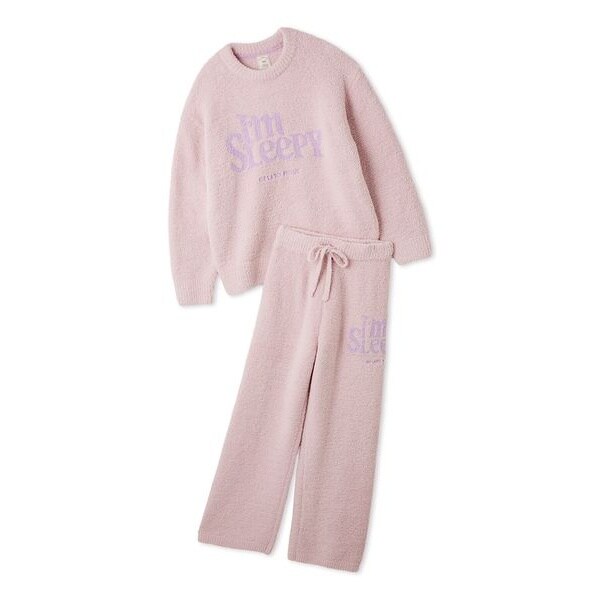 ジェラートピケ パウダーメランジベアジャガードプルオーバー＆ロングパンツ パウダーメランジベアジャガードプルオーバー&ロングパンツSET