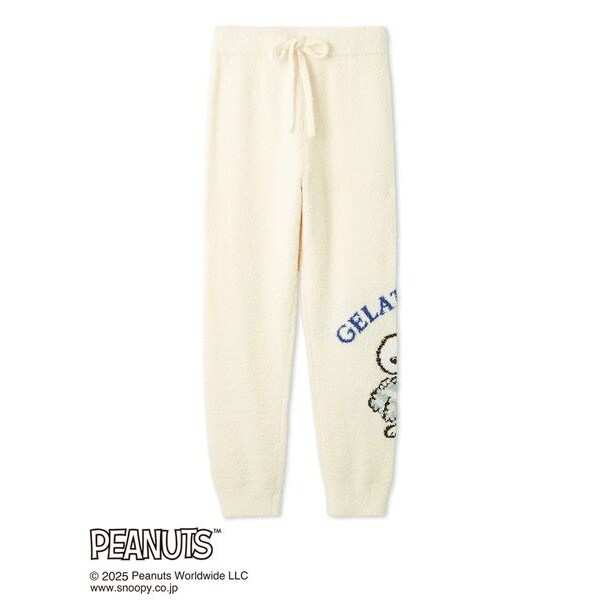 PEANUTS】オリジナルアート レインボーストライプネルロングパンツ