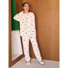 ダックスフンド柄ロングパンツ