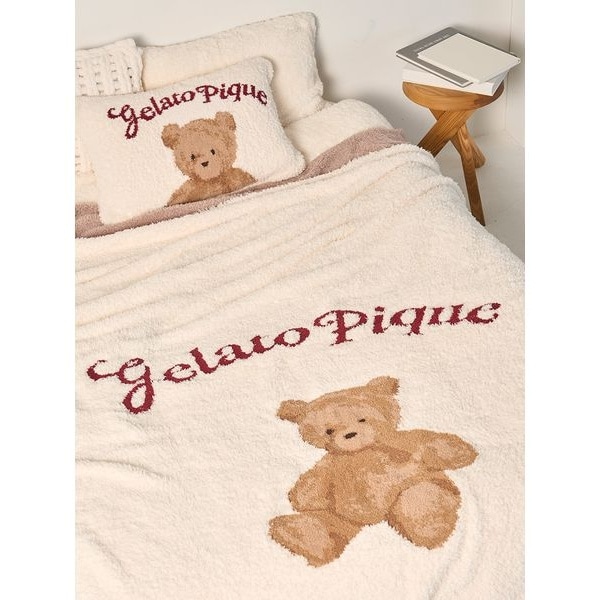 ジェラートピケ❤︎ 【Sleep】3カラーベアジャガードマルチカバー 新品 Sleep】【HOLIDAY】 スノーベア ジャガードマルチカバー | ジェラート
