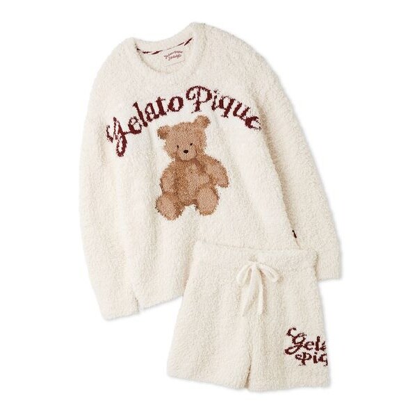 パウダーメランジベアジャガードプルオーバー&ロングパンツSET