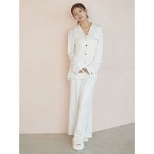 裏起毛サテンロングパンツ