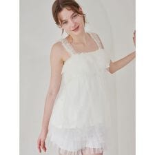 ハート柄チュールカップインキャミソール