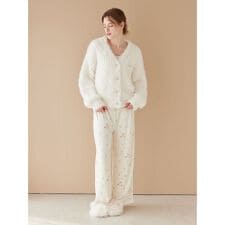 フラワーキャット柄ロングパンツ