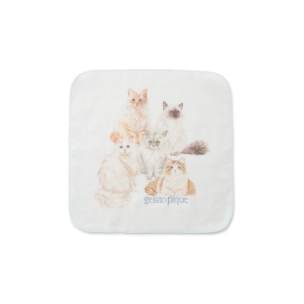 キャットワンポイントハンドタオル | ジェラート ピケ(gelato pique