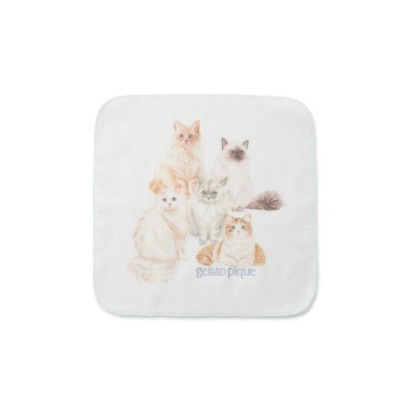 キャットワンポイントハンドタオル | ジェラート ピケ(gelato pique