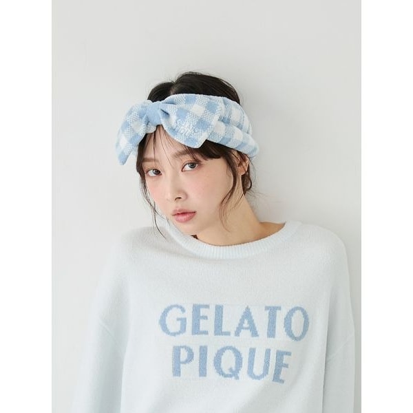 チェック柄ヘアバンド