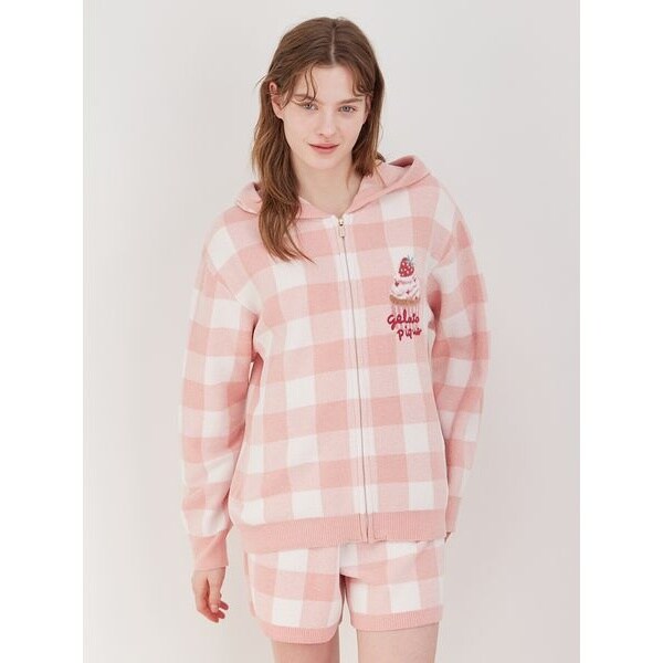 エアリーモコギンガムチェック柄パーカ | ジェラート ピケ(gelato