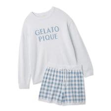 【WhiteDay】ロゴプルオーバー&チェックショートパンツセット