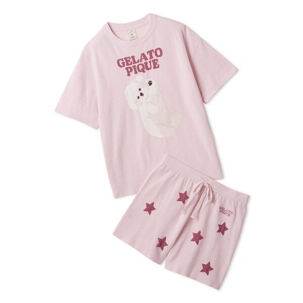 ジェラートピケ ベビモコ ラビット ジャガードプルオーバー＆ショートパンツ SESAME STREET】エアリーモコジャガードプルオーバー&ショートパンツ