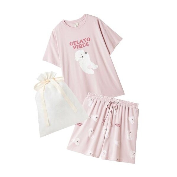 ラッピング済み】ドッグワンポイントTシャツ&ショートパンツSET