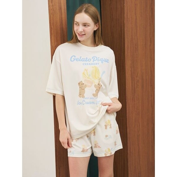 接触冷感】アイスクリームベアワンポイントTシャツ | ジェラート ピケ