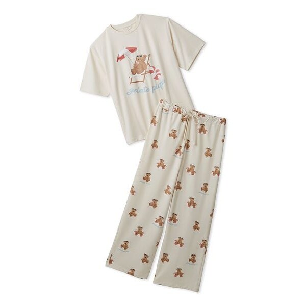 ONLINE限定】【接触冷感】サマーベア柄ワンポイントTシャツ&ロング