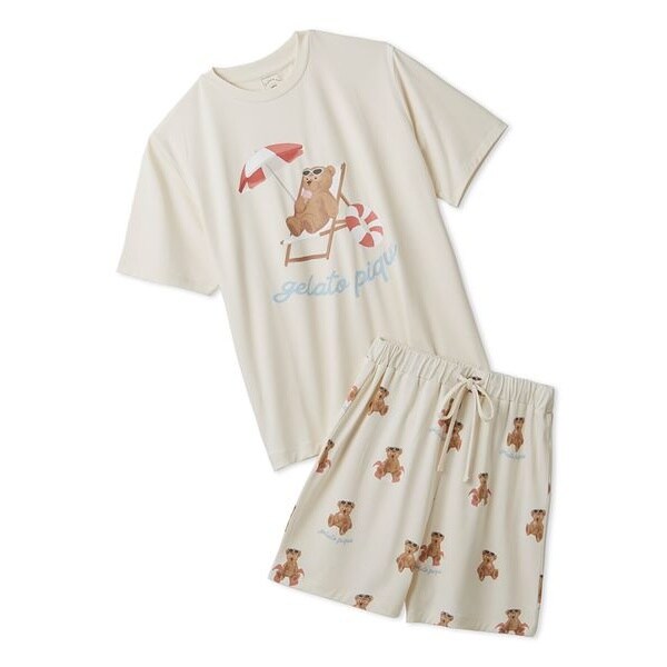ONLINE限定】【接触冷感】サマーベア柄ワンポイントTシャツ&ショート