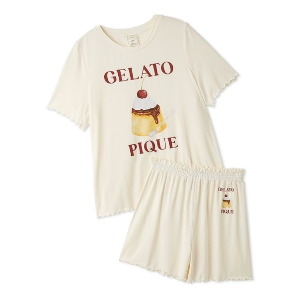 ジェラートピケ ベアモチーフシャツ＆ショートパンツセットアップ