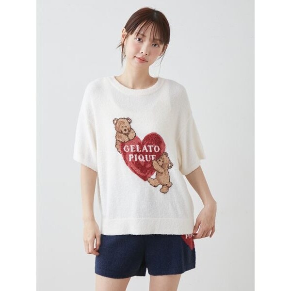 ジェラートピケ ホットスムーズィーハートジャガードプルオーバー＆ショートパンツ 接触冷感】スムーズィー HEART ジャガードショートパンツ | ジェラート
