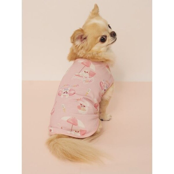 CAT&DOG】【接触冷感】ビーチ マルチーズ ポメラニアン チワワ柄