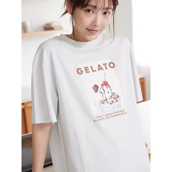 UNISEX】 【接触冷感】HIGH CALORIEワンポイントTシャツ | ジェラート