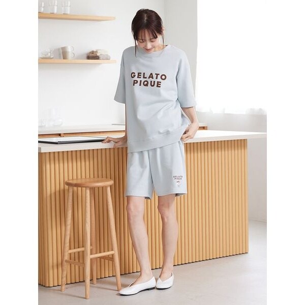 UNISEX】裏毛ワンポイント刺繍ハーフパンツ | ジェラート ピケ(gelato