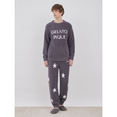 ジェラートピケオム【ONLINE限定】【HOMME】パウダースタージャガードプルオーバー&ロングパンツSET