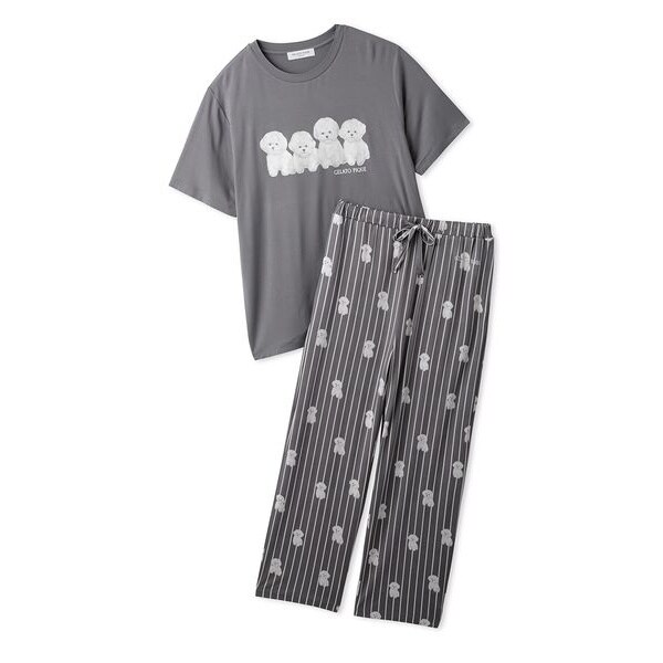 接触冷感】【ONLINE限定】【HOMME】ビションフリーゼ柄Tシャツ