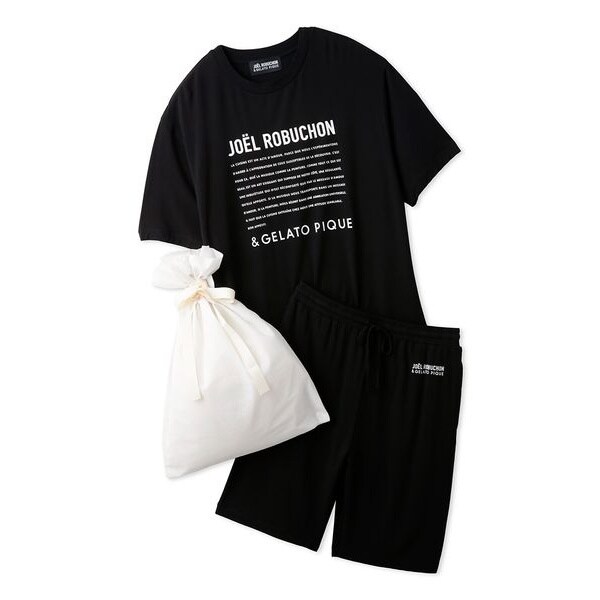 ジョエルロブション　レーヨンロゴTシャツ&ハフパンツ ラッピング済み】【JOEL ROBUCHON】【HOMME】レーヨンTシャツ＆ハーフ