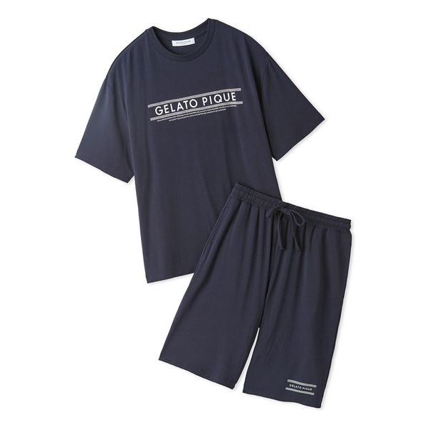 HOMME】レーヨンラインロゴTシャツ&ハーフパンツセット | ジェラート ピケ オム(GELATO PIQUE HOMME) | マルイウェブチャネル