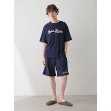 【HOMME】パイルロゴ刺繍ハーフパンツ