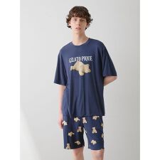 【ONLINE限定】【HOMME】【接触冷感】ベアワンポイントTシャツ&ハーフパンツセット