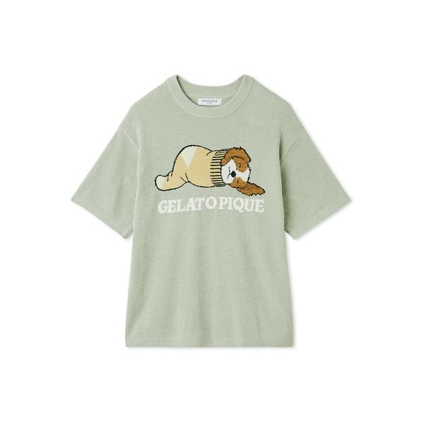 【ジェラートピケ】エアリーモコ ドッグジャガード ルームウェアセットアップ HOMME】エアリーモコベアかき氷ジャガードピケチャン