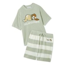 【ONLINE限定】【HOMME】エアリーモコドッグジャガードプルオーバー&ハーフパンツセット
