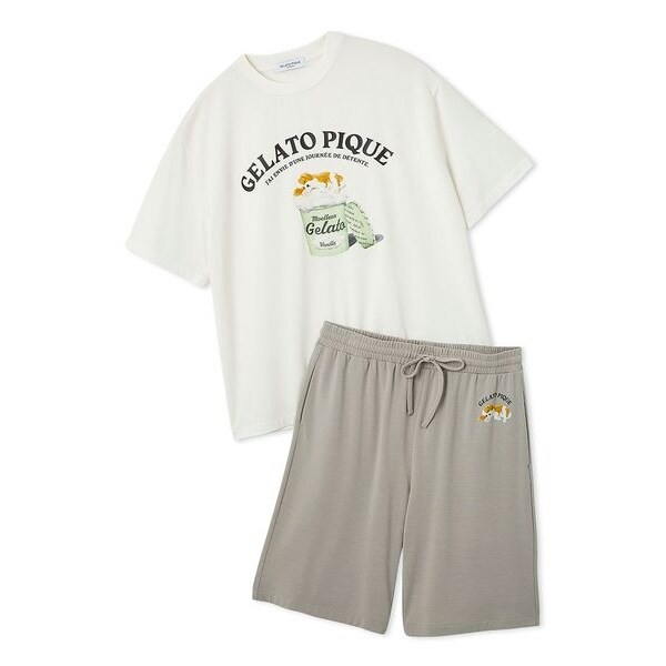 【HOMME】【接触冷感】レーヨン夏祭りプリントTシャツ&トハーフパンツセット HOMME】【接触冷感】レーヨン夏祭りプリントTシャツ&トハーフ