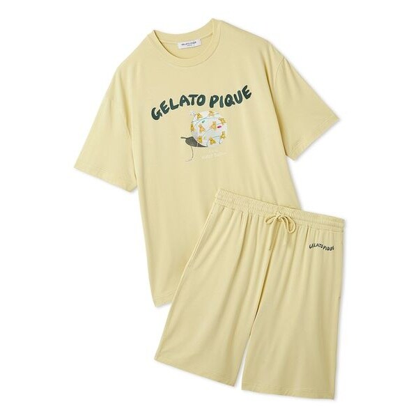 【HOMME】【接触冷感】レーヨン夏祭りプリントTシャツ&トハーフパンツセット HOMME】【接触冷感】レーヨン夏祭りプリントTシャツ&トハーフ