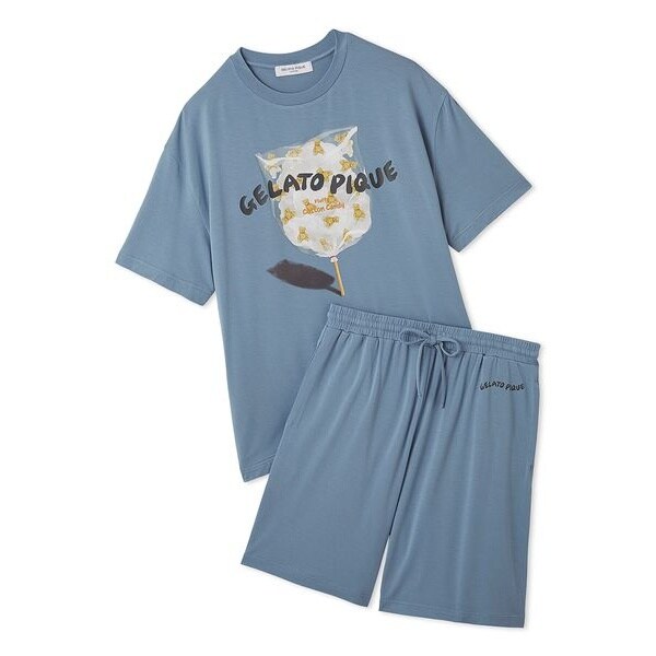 HOMME】【接触冷感】レーヨン夏祭りプリントTシャツ&トハーフ