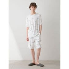 【HOMME】【接触冷感】SHARK柄ハーフパンツ
