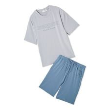 【HOMME】【接触冷感】クールレーヨンロゴTシャツ＆ハーフパンツセット
